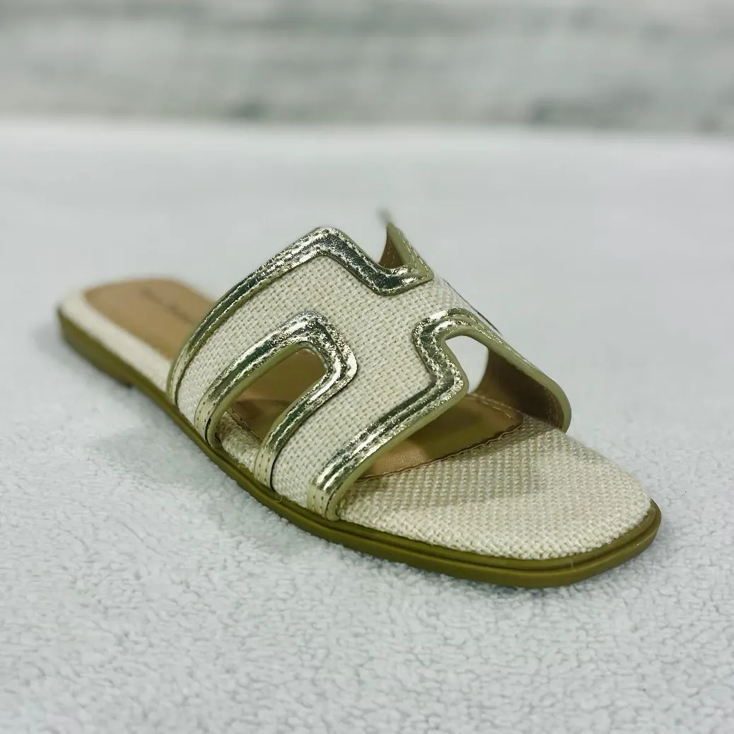 EMPRESS-24 Flat Sandal - GOLD COMB sale