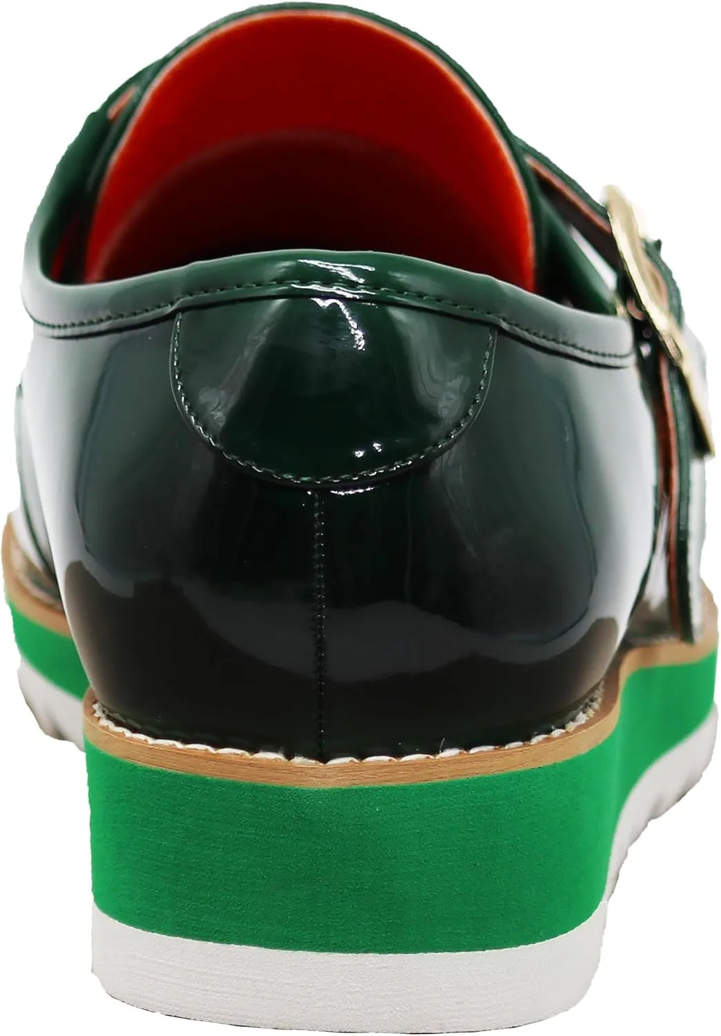 Enzo Romeo FREL Men's Patent Monk Strap Buckle Slip On Loafer Dress Shoes