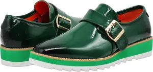 Enzo Romeo FREL Men's Patent Monk Strap Buckle Slip On Loafer Dress Shoes