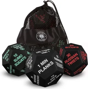 Exercise Dice for Home Fitness, Workouts, WOD, Cardio, HIIT, and Sports