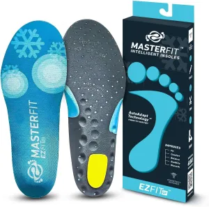 EZFit QF Ski & Snowboard Boot Insoles - Pain Relief Inserts for Men & Women with Regular & High Arch Support Boot Insoles for Better Control, Reduced Fatigue & Heel Support - Low/X-Small