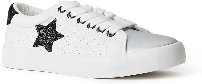 FabKids Kids Sneakers Boys Girls White Shoes Low Top Lace Up Footwear for Toddler Little Kid Big Kid