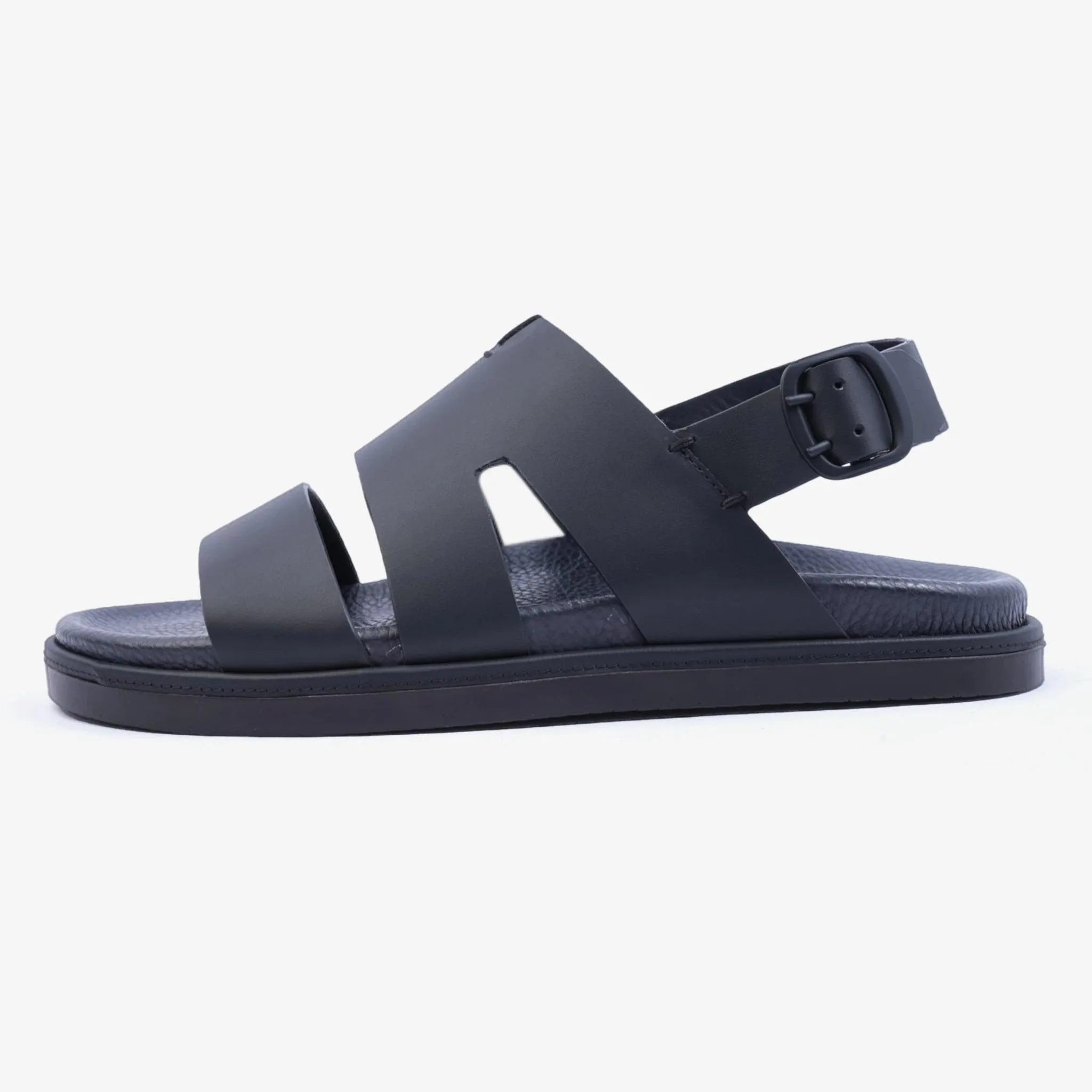 FARADA CLASSIC MATTE ARABIC SANDALS WITH BACK STRIP BLACK