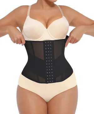 FeelinGirl Waist Trainer for Women Waist Trimmer Belt Waist Cincher Tummy Plus Size Black 3XL
