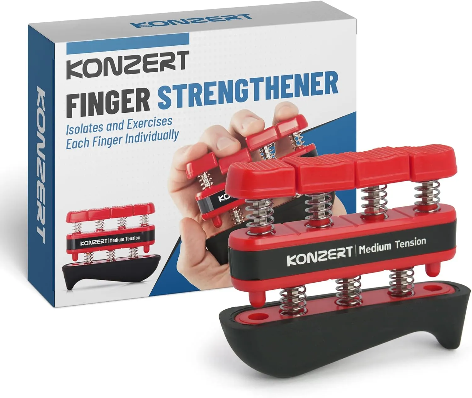 Finger Strengthener - Grip Strength Trainer, Forearm & Hand Gripper Exerciser, Strengthening Grip for Therapy, Guitar Handgrip, Wrist Strengtheners