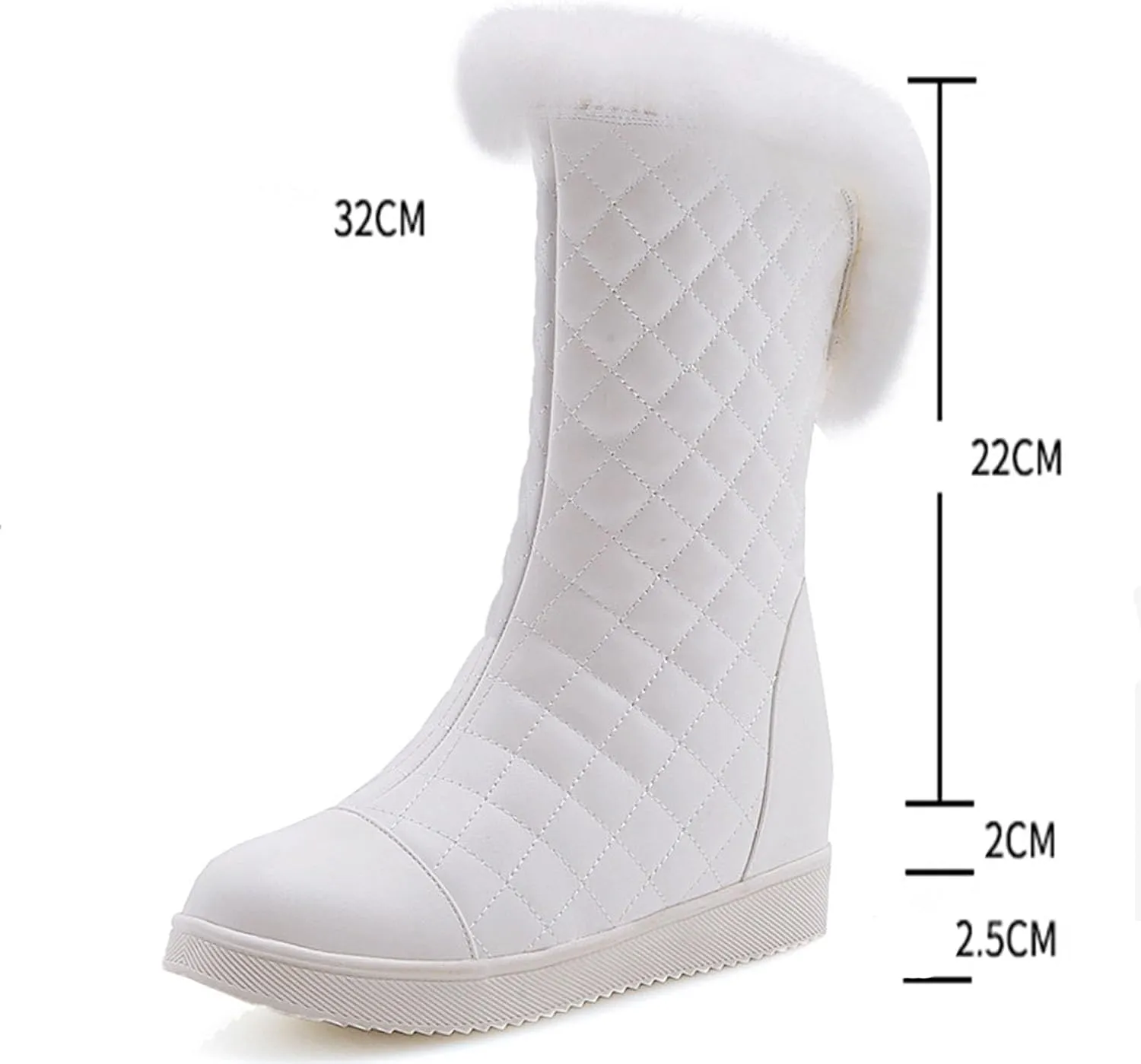 Flat Zip Up Snow Boots, Round Toe Velvet Ankle Boots V-Neck Raw Edge Windproof Straight Boots Patent Leather Waterproof and Non-Slip Winter Boots for Women