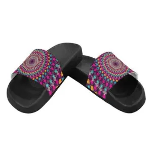 Flip-Flop Sandals, Purple Kaleidoscope Style Women's Slides