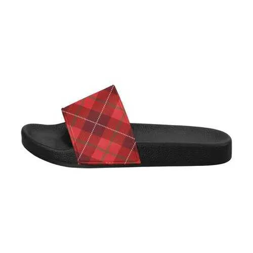 Flip-Flop Sandals, Women's Red Tartan Style Women's Slides