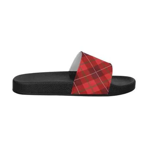 Flip-Flop Sandals, Women's Red Tartan Style Women's Slides