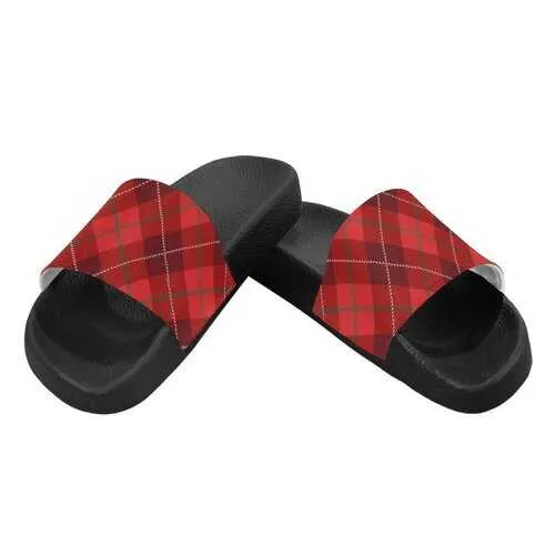 Flip-Flop Sandals, Women's Red Tartan Style Women's Slides