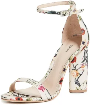 Flower Strap Jeannine Pumps Block Schutz Natural Print Sandals Multi Ankle Rapid issue resolution Heel Budget-friendly