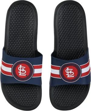 FOCO MLB Men's Stripe Raised Slide Sandals – Comfortable, Durable, Team Logo Footwear for Game Day & Everyday Wear