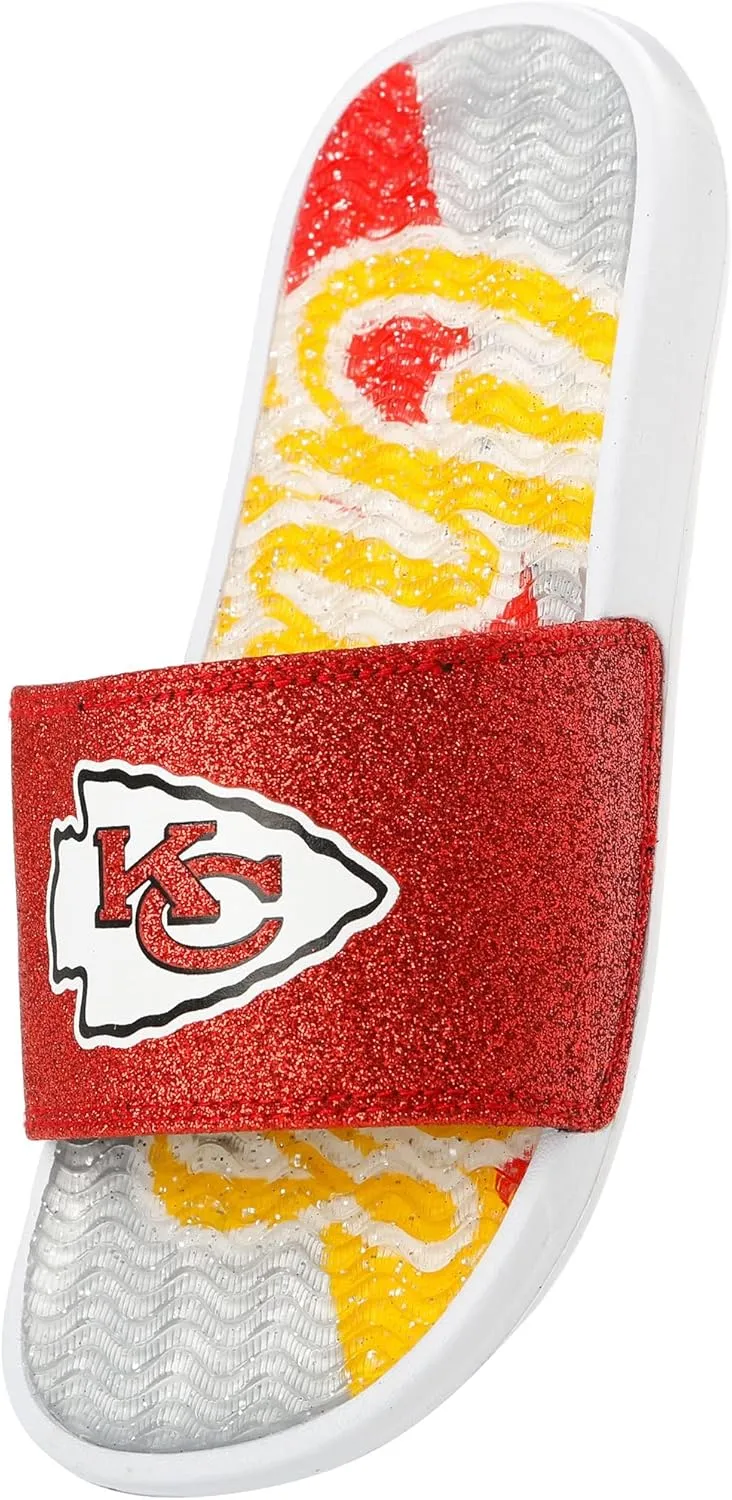 FOCO Women's NFL Glitter Gel Slide Sandal
