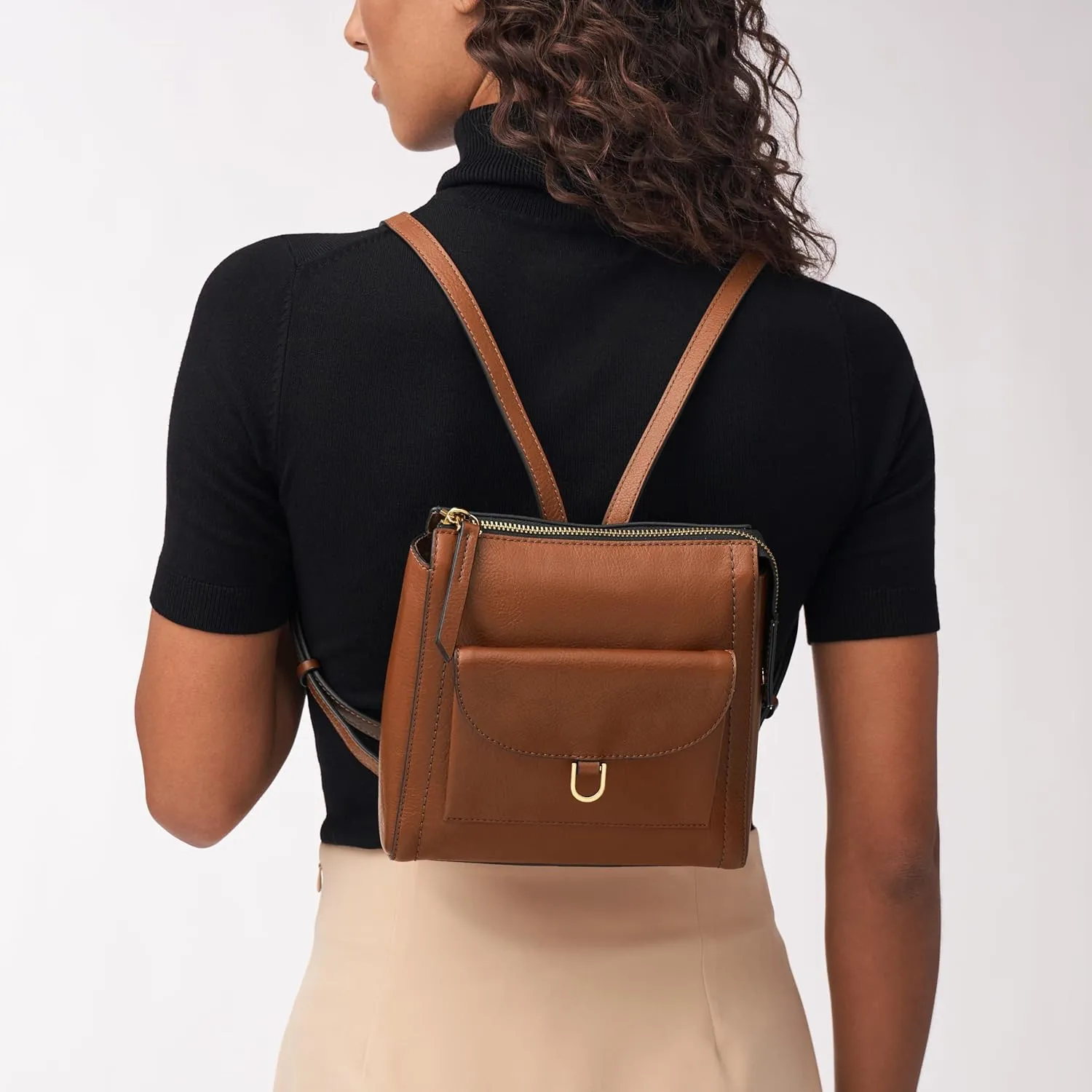 Fossil Women's Parker Leather Convertible Backpack Purse Handbag for Women
