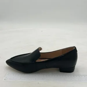 FOWT Black Slip On Block Heel Pointed Toe Loafer Comfort Driving Office Loafer
