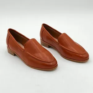 FOWT Coffe Wide Width Loafer Shoes Slip On High Block Stripped Heel Flats Poin