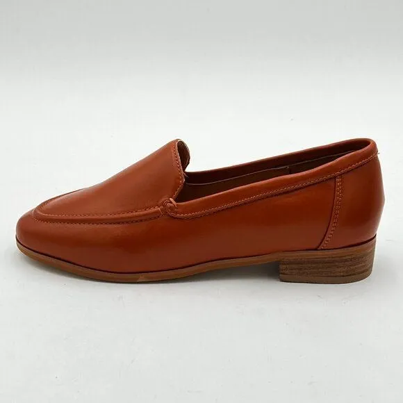 FOWT Coffe Wide Width Loafer Shoes Slip On High Block Stripped Heel Flats Poin