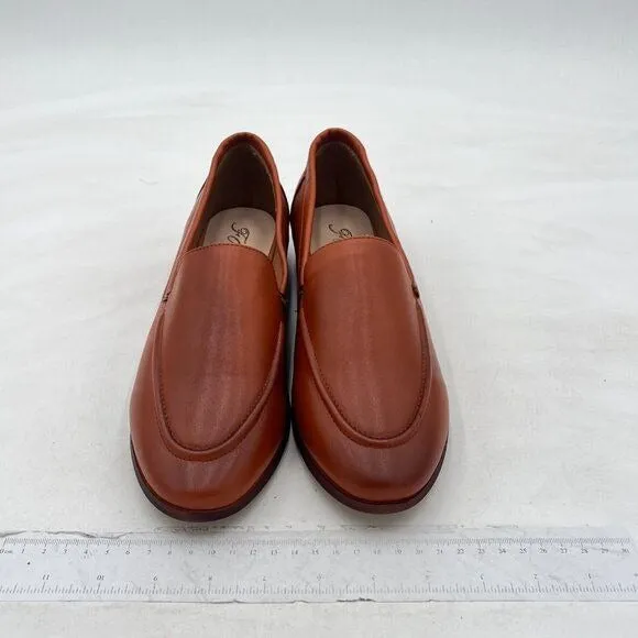FOWT Coffe Wide Width Loafer Shoes Slip On High Block Stripped Heel Shoes