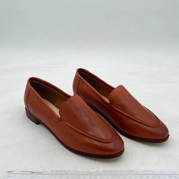 FOWT Coffe Wide Width Loafer Shoes Slip On High Block Stripped Heel Shoes