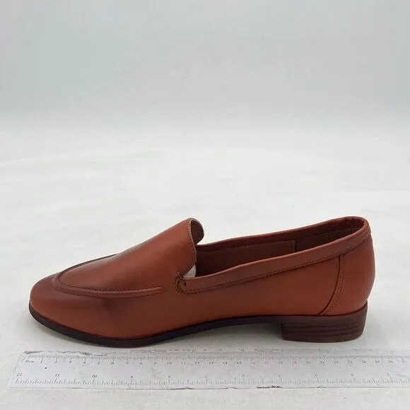 FOWT Coffe Wide Width Loafer Shoes Slip On High Block Stripped Heel Shoes