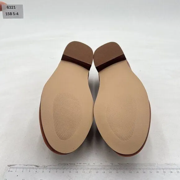 FOWT Coffe Wide Width Loafer Shoes Slip On High Block Stripped Heel Shoes