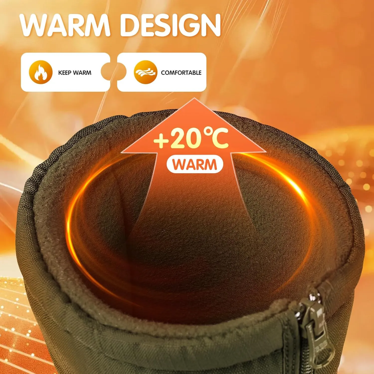 FREE SOLDIER Snow Boots for Kids Waterproof with Zipper Winter Warm Non Slip Cold Weather Outdoor Boys Girls Snow Boots