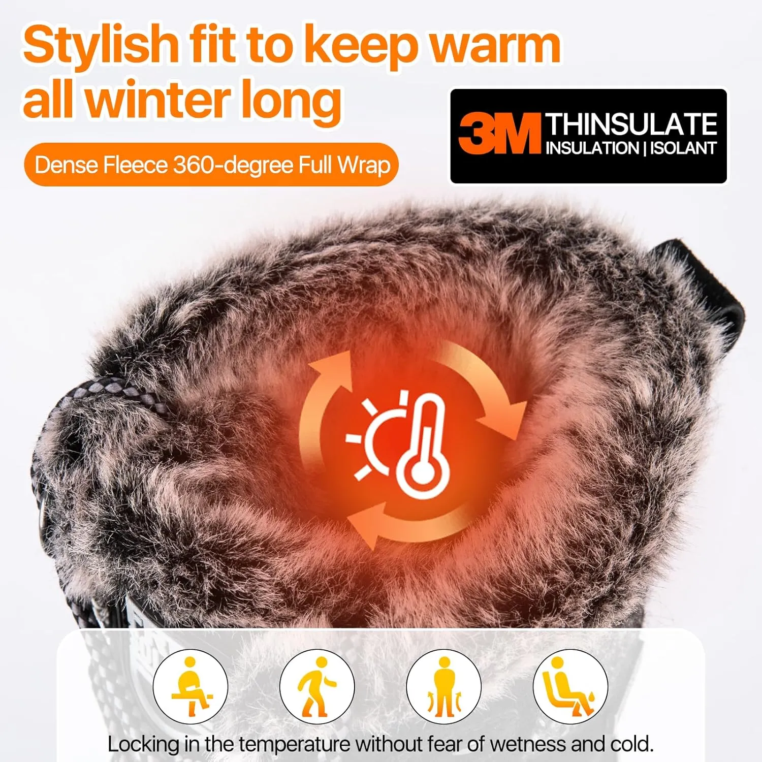 FREE SOLDIER Women's Waterproof Winter Cold Weather Snow Boots for Women Outdoor Fashion Duck Boots Comfortable Insulated