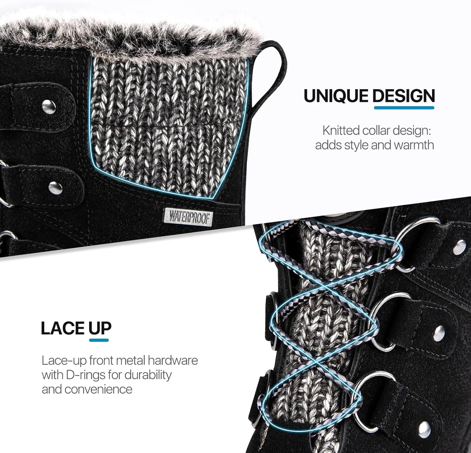 FREE SOLDIER Women's Waterproof Winter Cold Weather Snow Boots for Women Outdoor Fashion Duck Boots Comfortable Insulated