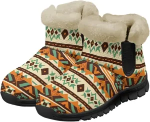 Fuzzy Boots for Women Winter Insulated Comfortable Booties with Warm Fur Lined Water Resistant Anti-Slip Ankle Boot for Outdoor Walking