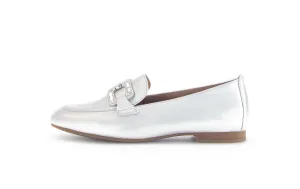 GABOR - 65.210.61 FLAT LOAFER (JEWEL CHAIN) - SILVER LEATHER