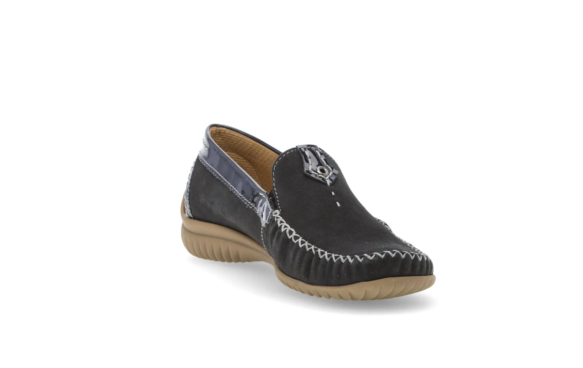 GABOR - 66.090.26 FLAT LOAFER - NAVY/NAVY PATENT
