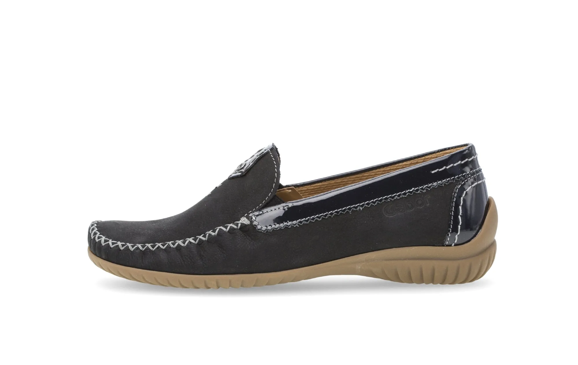 GABOR - 66.090.26 FLAT LOAFER - NAVY/NAVY PATENT