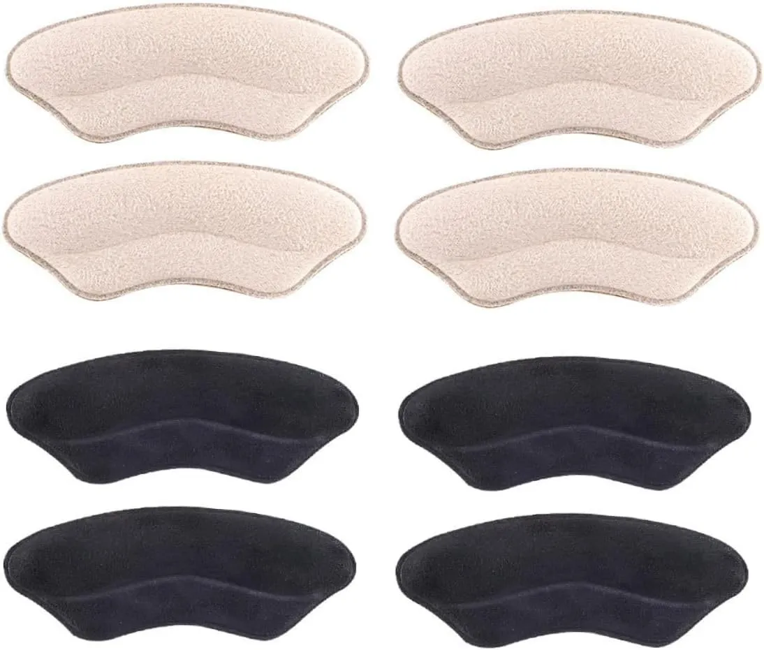 GALPADA 4pairs Anti-Drop Follow- Protector Anti-wear Foot Stickers Heel Cushion Paster Sole Protectors Wear-Resistant Sticker Heel Sticker Black Faux Leather Fleece