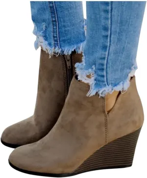Gibobby Ankle Boot for Women Low Heel Womens Cowboy Boots Pointed Toe Faux Stacked Chunky Heels V Cut Zipper Booties