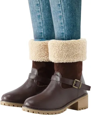 Gibobby Boots for Women Winter Snow Boots Fur Lined Warm Ankle Boots Slip On Waterproof Outdoor Booties Comfortable Shoes