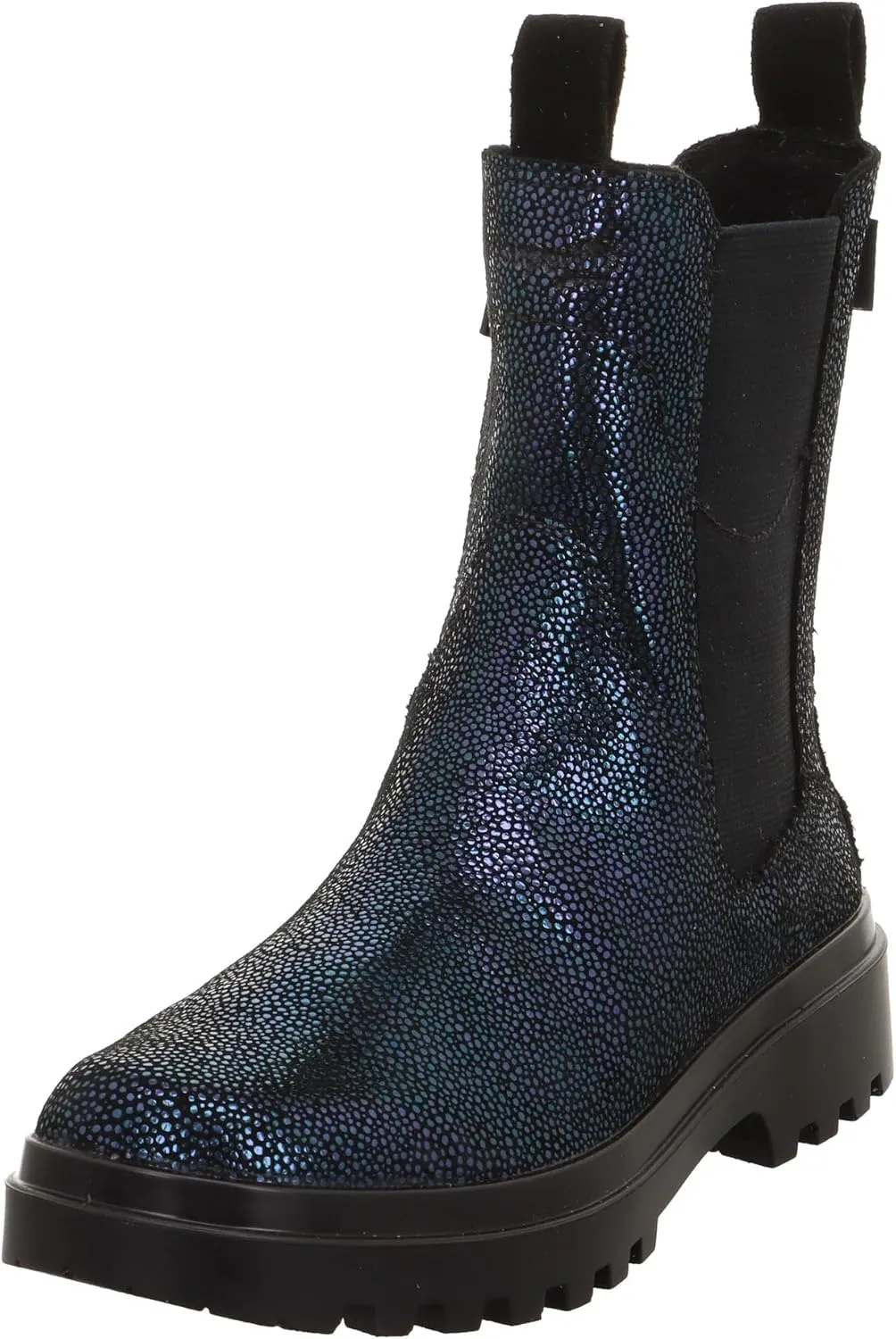 Girl's Modern Snow Boot, Black Blue 0030, 6 UK Wide
