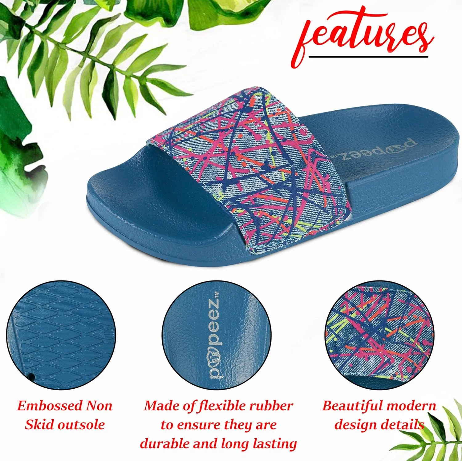 Girls Open Toe Slide Sandals