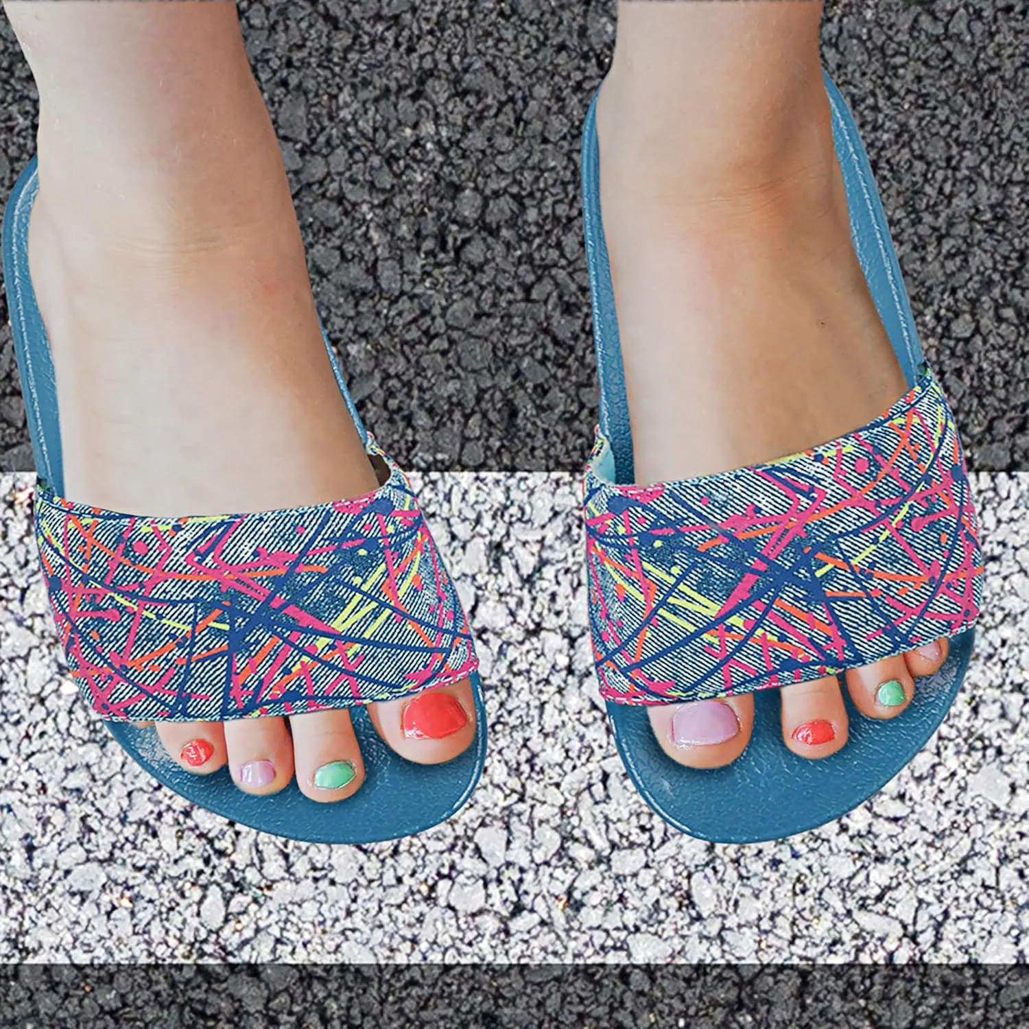 Girls Open Toe Slide Sandals