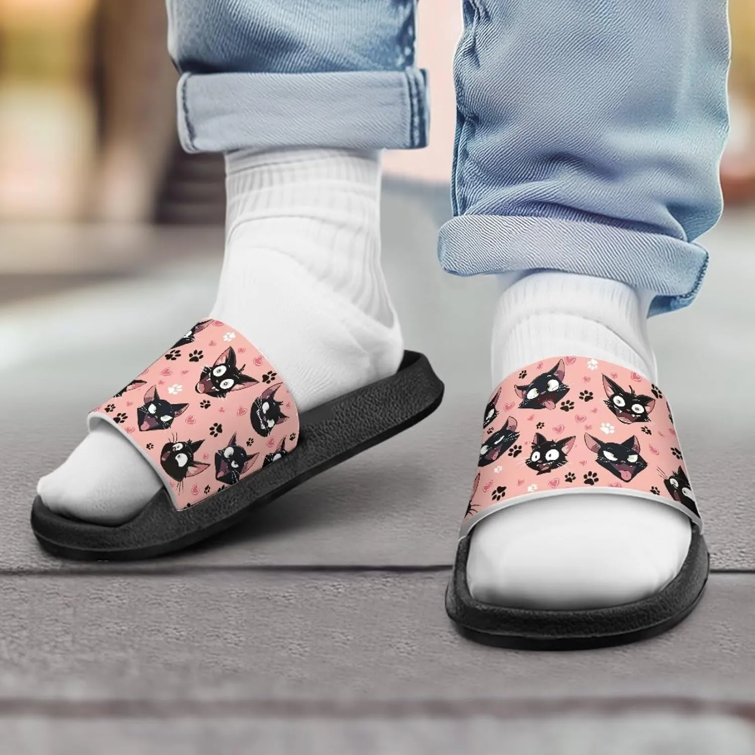 Girls Slides Sandals Anti Slip Shower Pool Sandal Ultra Comfy Open Toe Slippers for Indoor Outdoor Little Kid/Big Kid