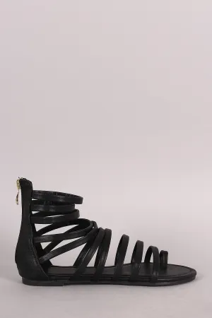 Gladiator Caged Sandal Large variety Ring Toe Exquisite Liliana Flat