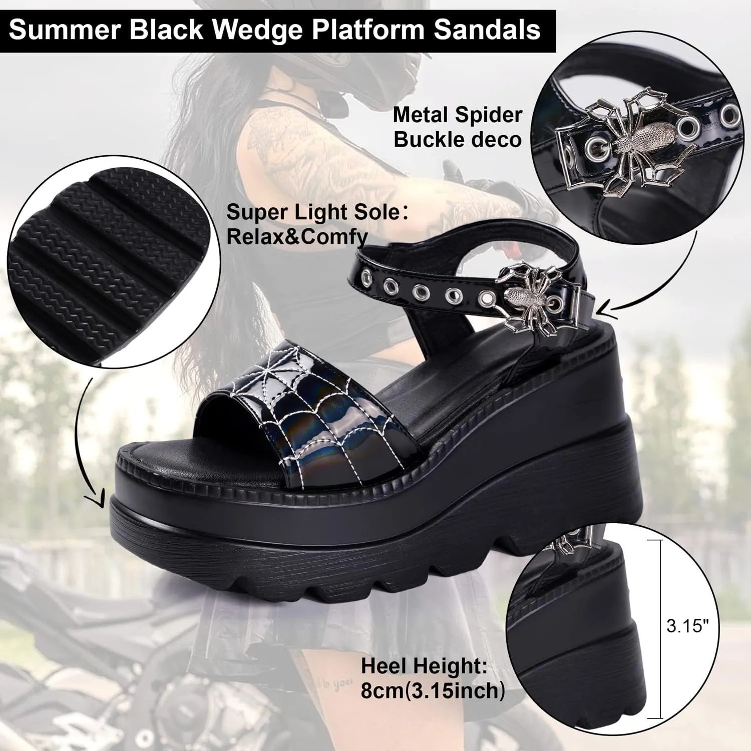 Gothniero womens Summer Slide Sandals