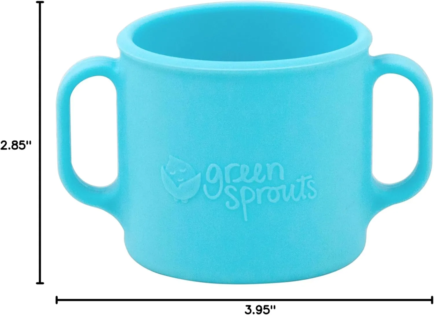 green sprouts Learning Cup |Helps toddler develop independent drinking skills | Easy-grip handles | Heat-Resistant |Dishwasher Safe | Aqua 2-pk, Small