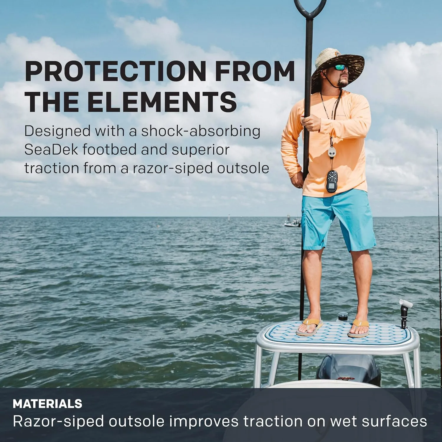 Grundens Species Sandal - Water Friendly Shoe & Wet Grip Sole, Ultra Cushioned Flip Flop, Gamefish Species Inspired