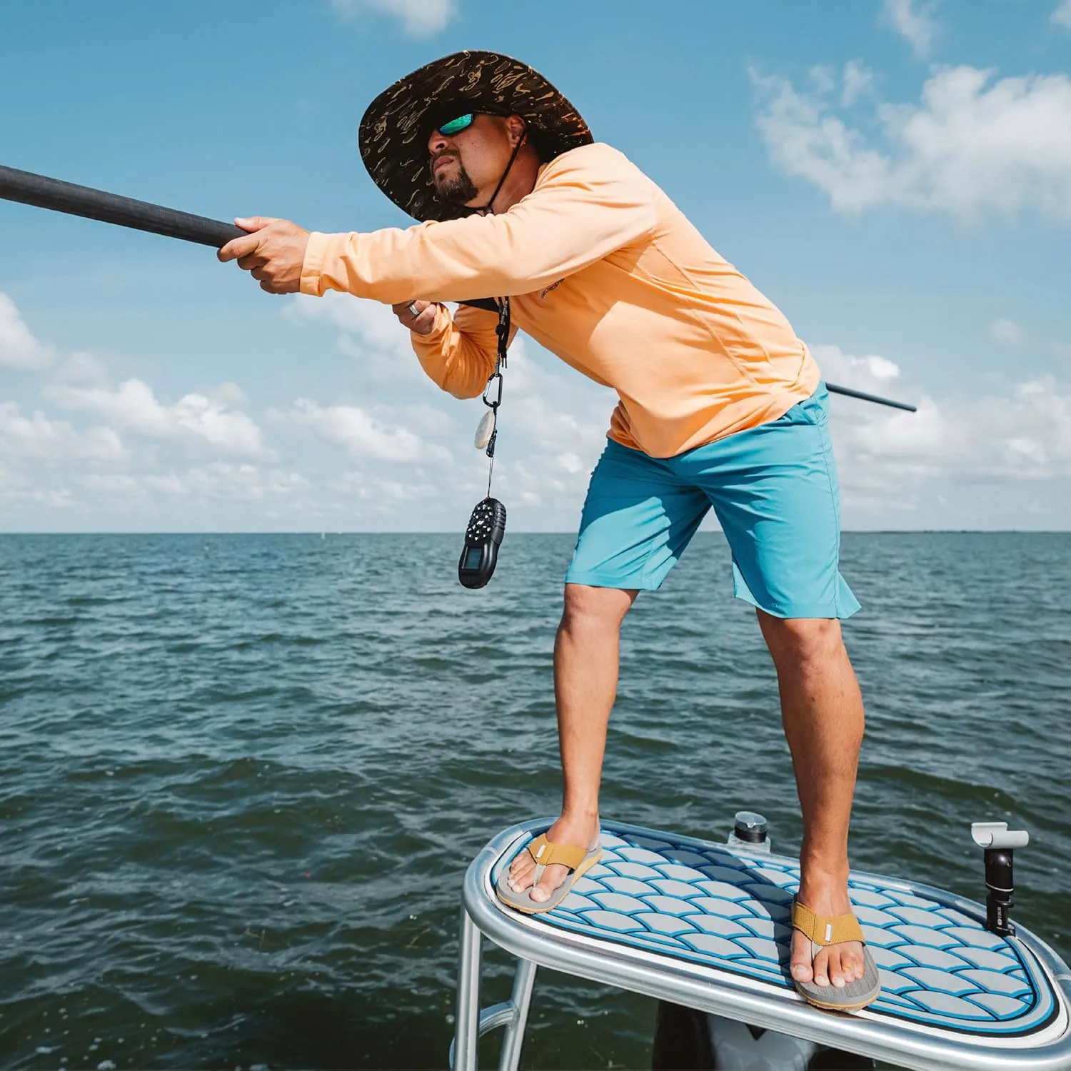 Grundens Species Sandal - Water Friendly Shoe & Wet Grip Sole, Ultra Cushioned Flip Flop, Gamefish Species Inspired