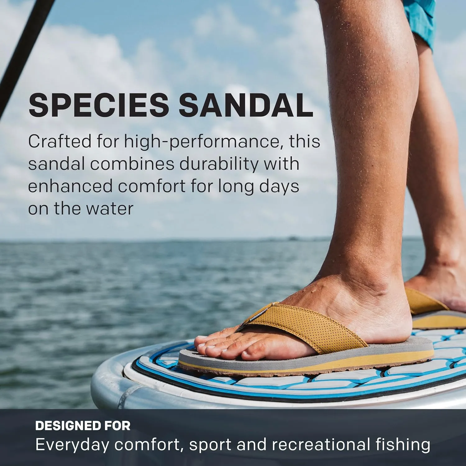 Grundens Species Sandal - Water Friendly Shoe & Wet Grip Sole, Ultra Cushioned Flip Flop, Gamefish Species Inspired