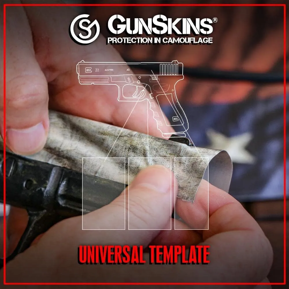 GunSkins Universal Pistol Skin Compatible with Airsoft AEG and BB Gun- Vinyl Wrap - Trim to Install - 100% Waterproof - Non-Reflective Matte Finish - Made in USA