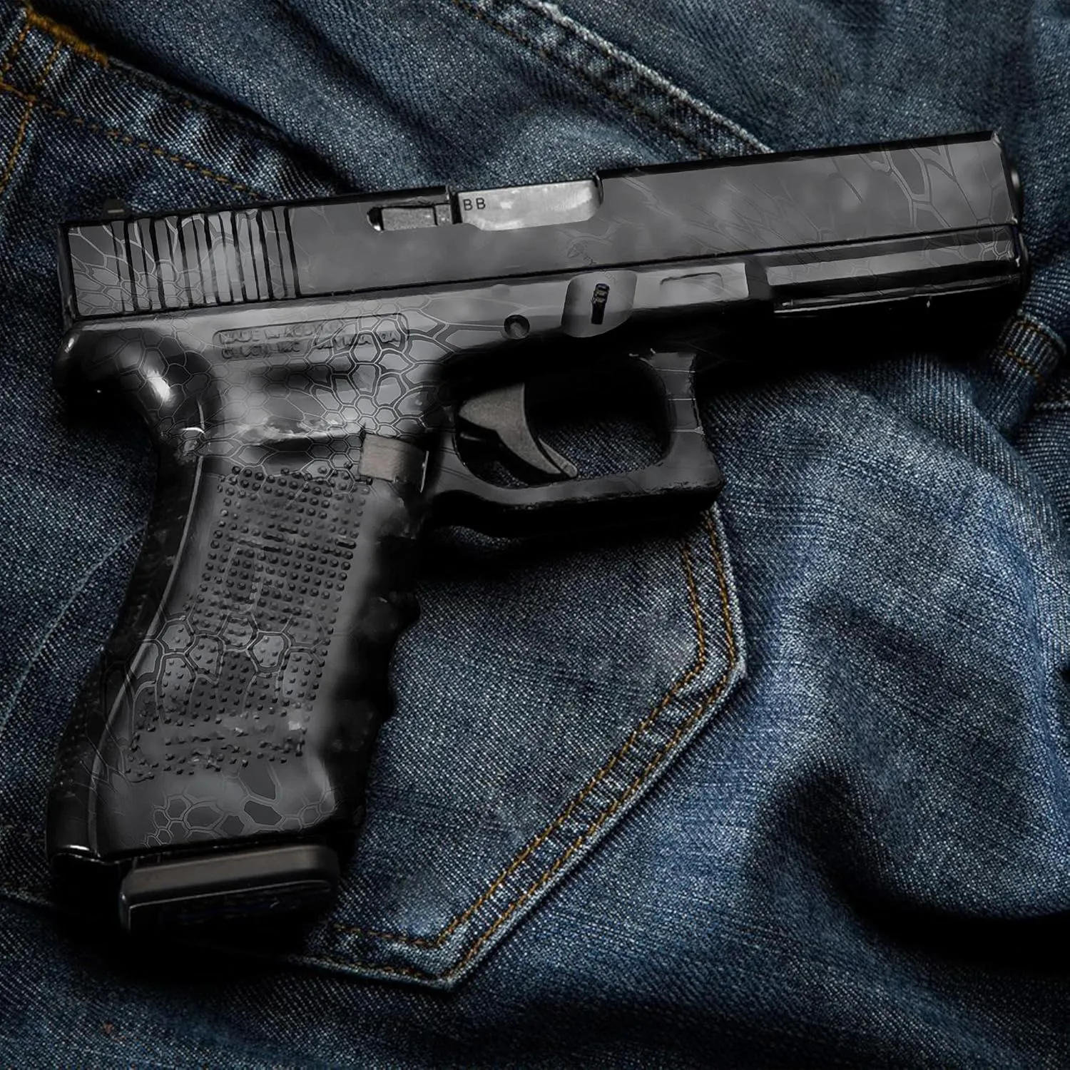 GunSkins Universal Pistol Skin Compatible with Airsoft AEG and BB Gun- Vinyl Wrap - Trim to Install - 100% Waterproof - Non-Reflective Matte Finish - Made in USA