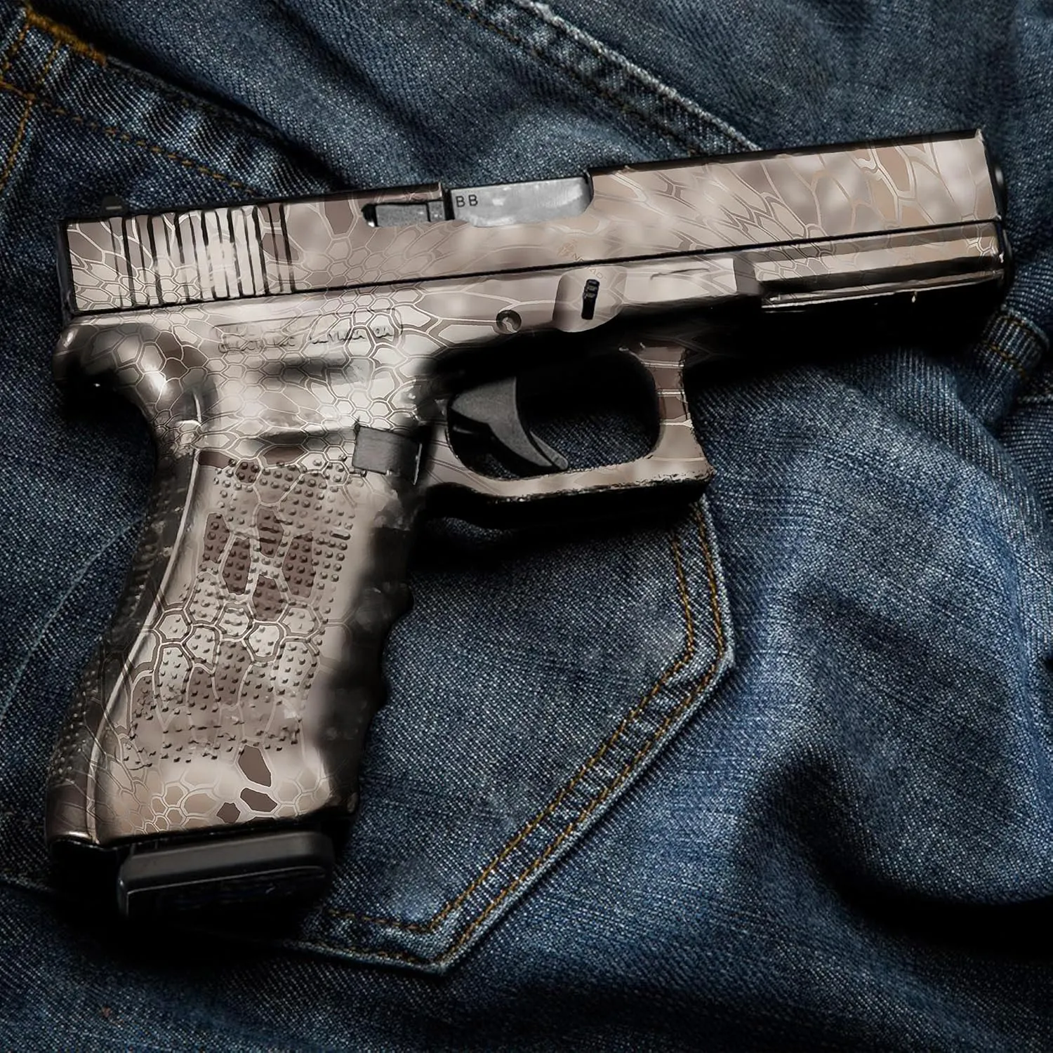 GunSkins Universal Pistol Skin Compatible with Airsoft AEG and BB Gun- Vinyl Wrap - Trim to Install - 100% Waterproof - Non-Reflective Matte Finish - Made in USA