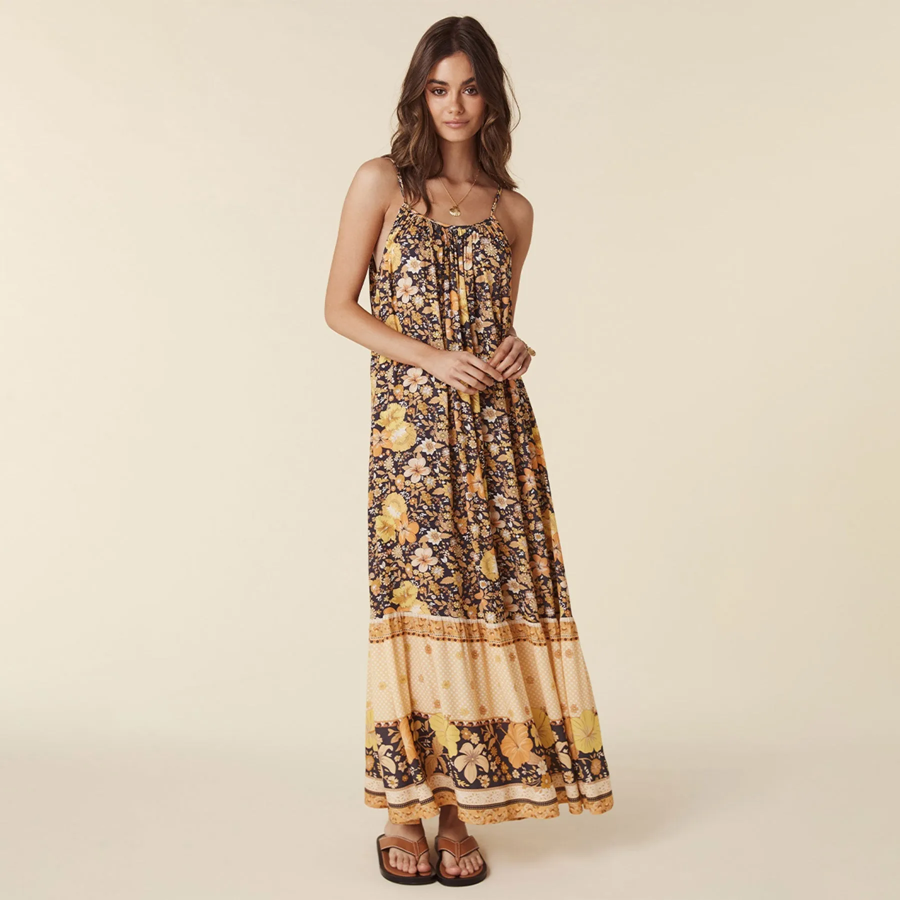 Hibiscus Lane Strappy Maxi Dress