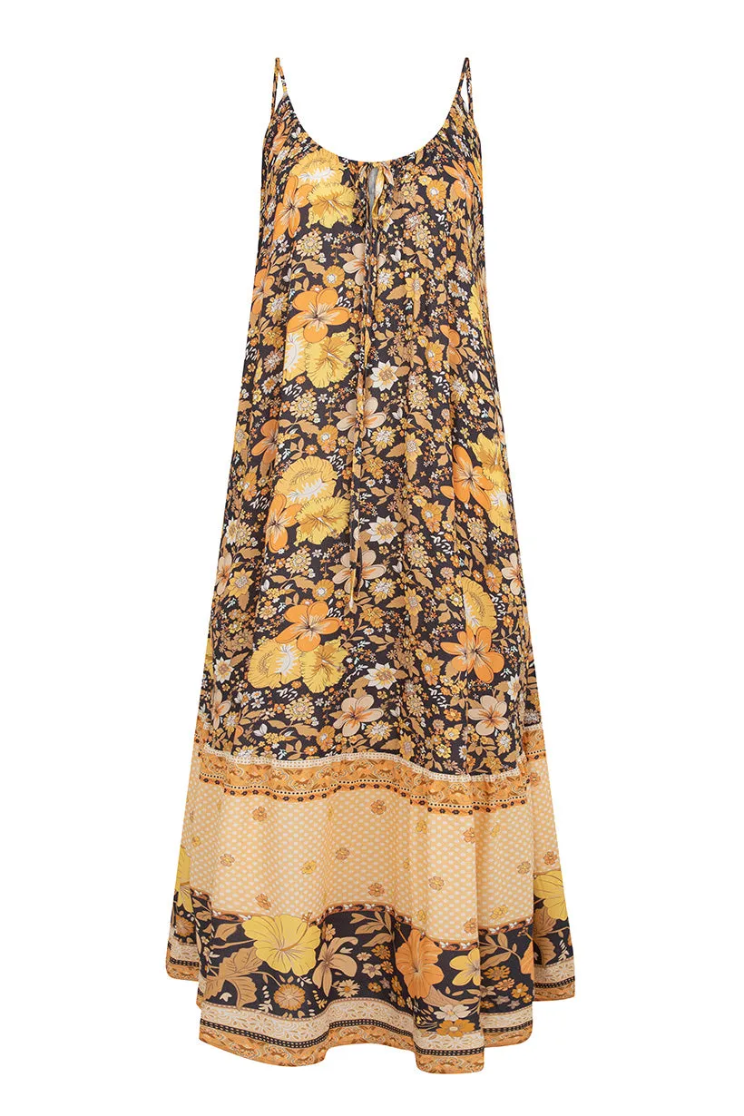 Hibiscus Lane Strappy Maxi Dress